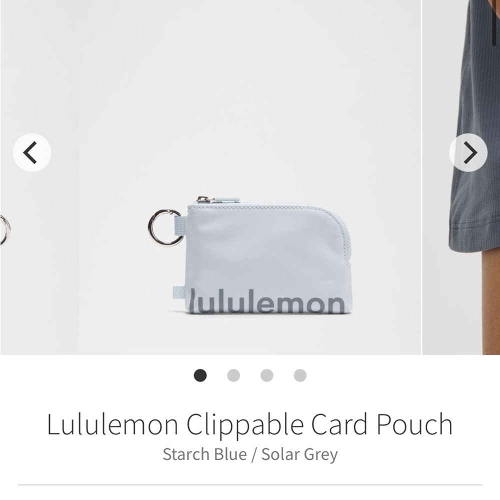 Lululemon Athletica Clippable Card Pouch Starch Blue Solar Grey NWT